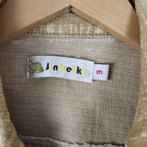 90’s Denim Jacket stone wash button down oversized tan coat jean - Picture 3 of 6